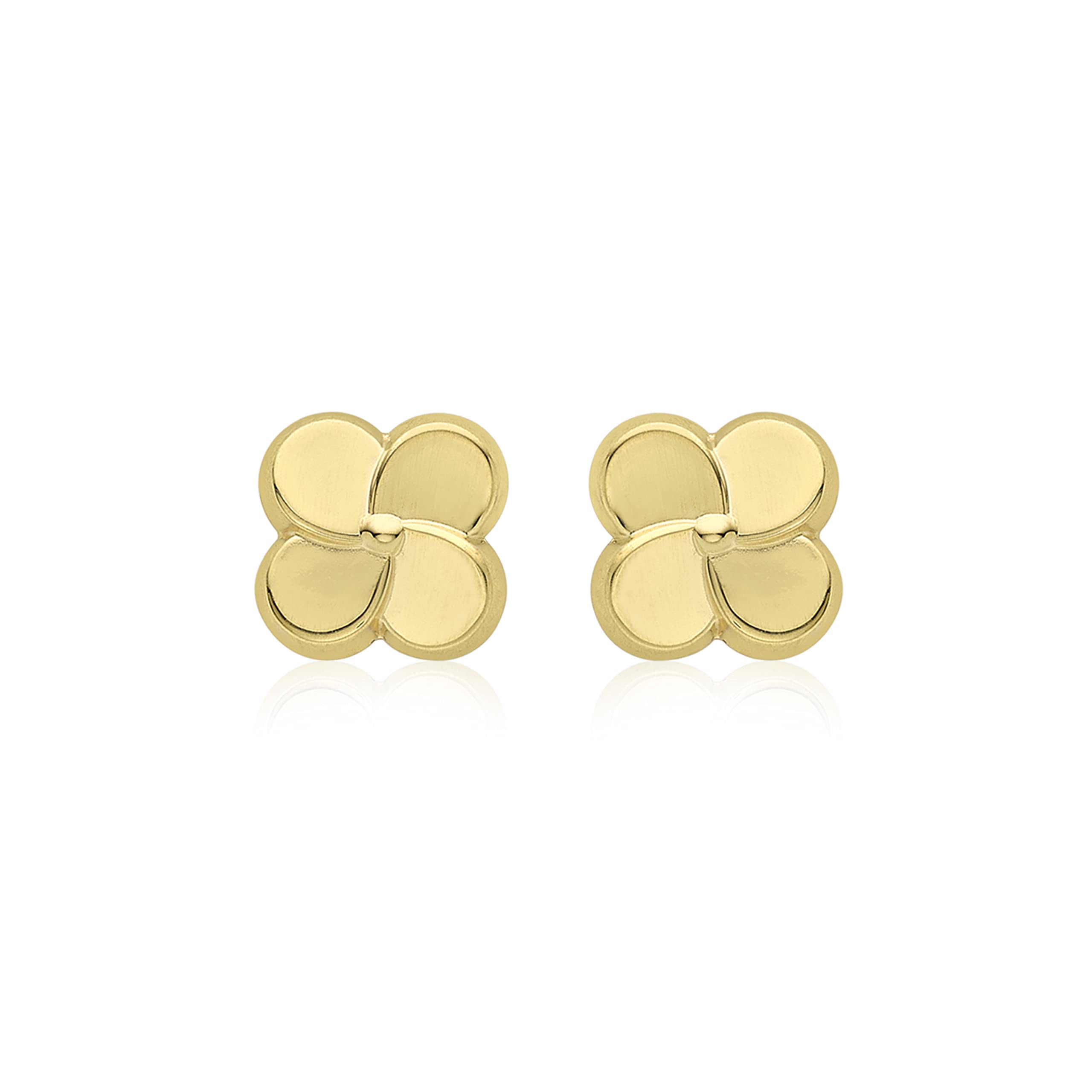 CARISSIMA Women's 9 ct Yellow Gold 7.5 mm Flower Stud Earrings