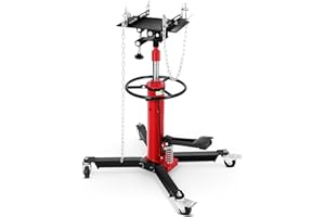 Transmission Jack 1100 LBS Capacity, 34 in-68 in Adjustable Lifting Range, Hydraulic Telescopic Jack with Foot Pedal, 360° Sw