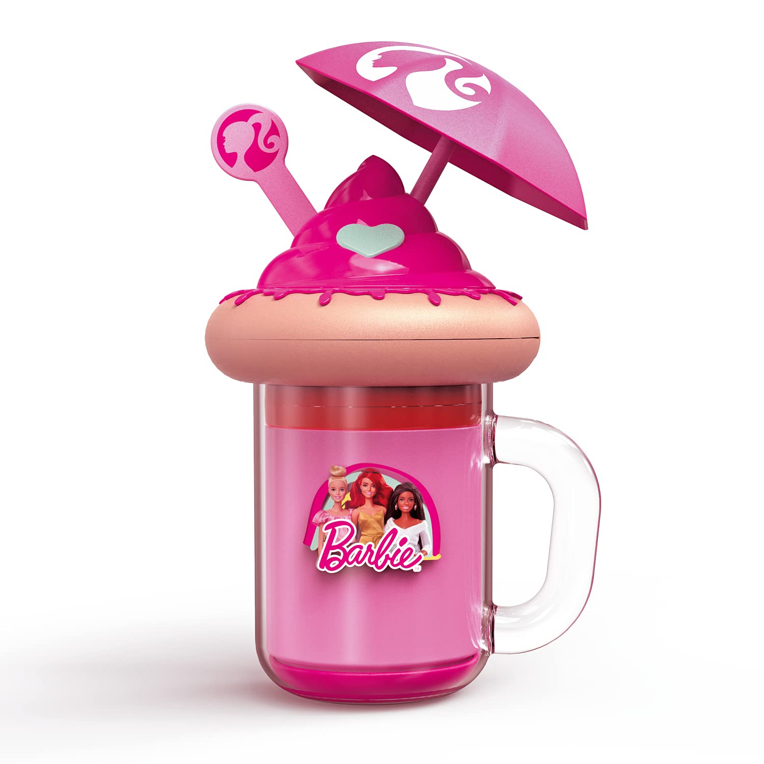 Mondo 40004 Barbie Freakshake-40004, Beach Make Up or Set, Includes 3 Lip Gloss, 3 Compact Blushes, 3 Applicators, 1 Wipe, 1 Secret Compartment, Multicolour