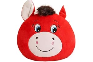 2026 Year of The Horse Plush Pillow,13.8" Funny Expressive Crying Horse Throw Pillow,Chinese Lunar New Year Zodiac Gift & Hom