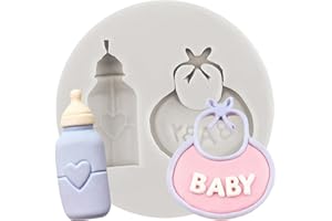 QDMOLDS Baby Shower Silicone Mold Bottle Fondant Molds for Baby Birthday Cake Decorating Cupcake Topper Candy Chocolate Gum P