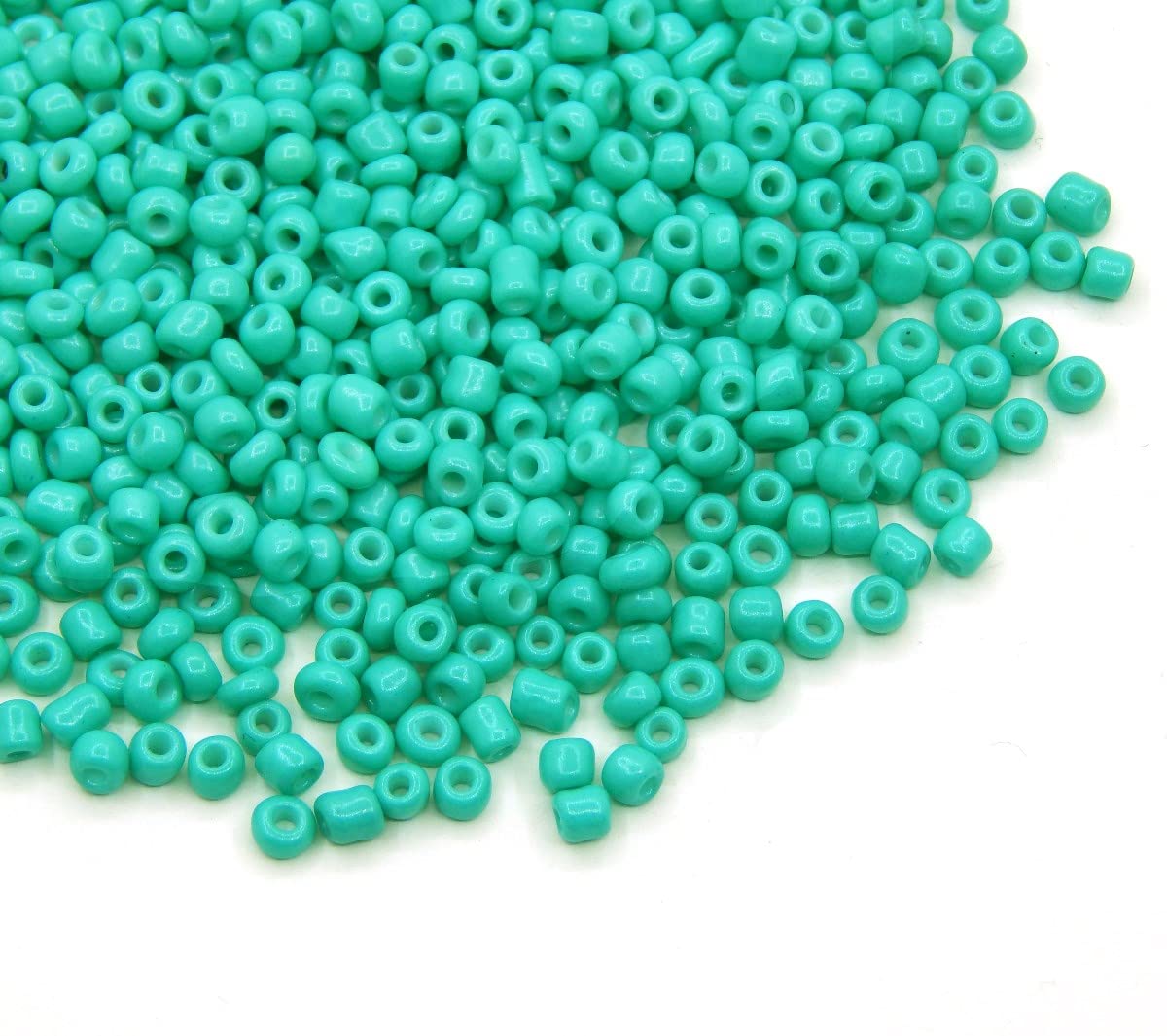 6500 Pack Opaque Matte Glass Seed Beads 11/0 Pony Beads Lush Opaque Opaque (Turquoise)