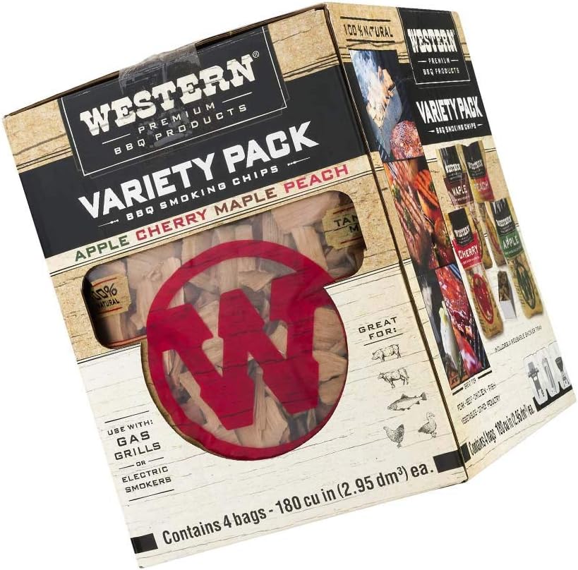 Western Premium BBQ Products BBQ Smoking Chips Variety Pack, 4 Pack : Garden & Outdoor