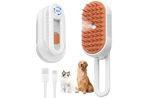 OHYAPI Cat Steam Brush for Shedding, 4 in 1 Cat Steamy Brushs Cleanser with Foldable Handle, Pet Spa Brush for Cats, Spritz Defur Comb for Pets, Steam Brushs for Cats