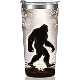 Onebttl Bigfoot Gifts for Men, Sasquatch Gifts, Funny Insulated Tumbler Travel Mug 20 oz - Funny Idea for Bigfoot Sasquatch Lover, Great for Bigfoot Party - BELIEVE