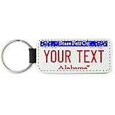 Teamlogo Personalized License Plate Faux Leather Keychain Custom Decorated