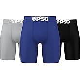 PSD Underwear Men's LA Blue Solid Cotton Boxer Brief 3 Pack, Multi, M