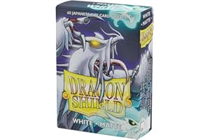 ARCANE TINMEN Dragon Shield | Japanese Size Card Matte Sleeves | 60 CT - Smooth & Tough Premium TCG Sleeves - Compatible with Yu-Gi-Oh, Naruto, Cardfight & Vanguard | White