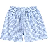 Karuedoo Toddler Baby Boy Girl Shorts Gingham Plaid/Seersucker Shorts Summer Casual Elastic Waist Shorts Pants Bottoms