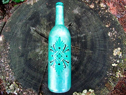 Hand-painted recycled Olive Oil Dispenser