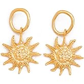 SEVENSTONE Gold Statement Earrings Set for Women Golden Large Sun Flower Metal Dangle Drop Earrings Exaggerated Vintage Accessories Fashion Jewelry