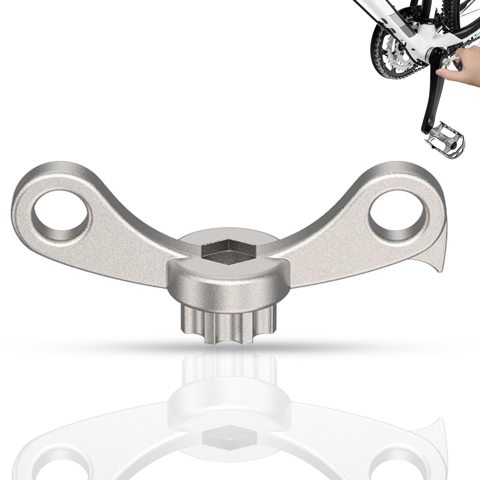 Bike Crank Removal Tool, 2 in 1 Crankset Crank Arm Dust Cap Install Removal Wrench Tool Bicycle Crank Assembly Puller Bike Crank Adjustment Tool Bicycle Repair Tool Kits