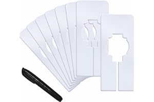VANTASII 8 PCS Closet Rack Dividers, Wardrobe partition Board White Rectangular Clothing Hanger Dividers with a Bonus Marker, Writable & Reusable for Sorting Clothes Size, Color