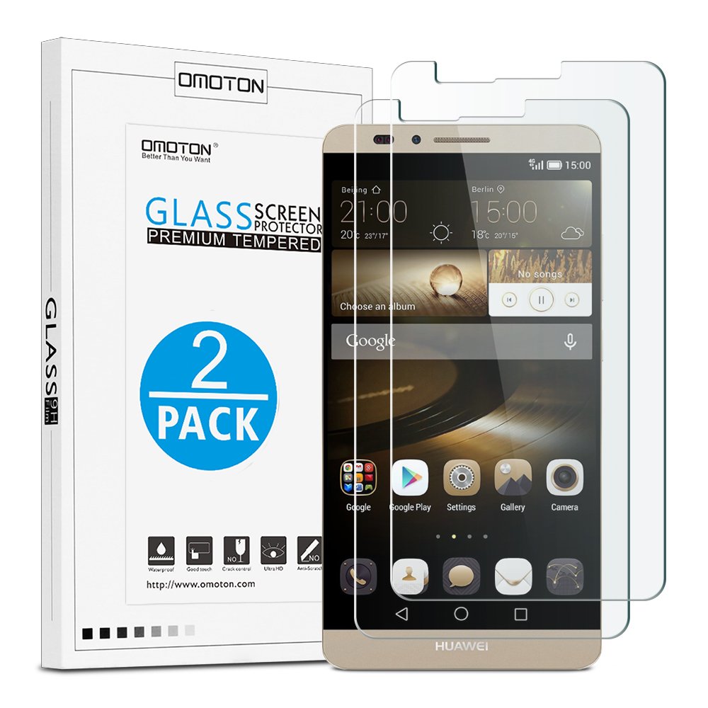 OMOTON Unidades Cristal Templado Huawei Ascend Mate Protector de Pantalla con H