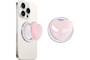 Volumoon Heart-Shaped Phone Grip and Stand, Magnetic Retractable Phone Holder with Love Handle, Extendable Foldable 3D Crysta