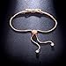 SHINCO Bella Lotus Cute Bowknot 18k Rose Gold Plated Chain CZ Diamond Charm Bracelets Women Girls Jewelry, Gifts for Love, Birthday, Valentine's Day, Anniversary