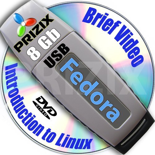 Fedora 25 on 8gb USB Stick Flash Drive and Complete 3-discs DVD Installation and Reference Set, 32 and 64-bit