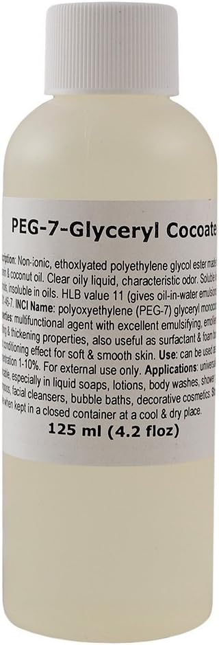 MakingCosmetics - PEG-7 Glyceryl Cocoate - 4.2floz / 125ml - Cosmetic Ingredient