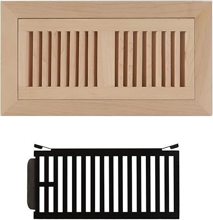 Welland 4x10 Maple Wood Flush Mount Floor Register Vent Cover