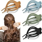 FASOTY 4 Pcs French Concord Flat Hair Clip Claw Side Slid Flat Alligator Oval Hair Clips No Slip Duckbill Hair Barrettes for Women Girls Thick Thin Hair