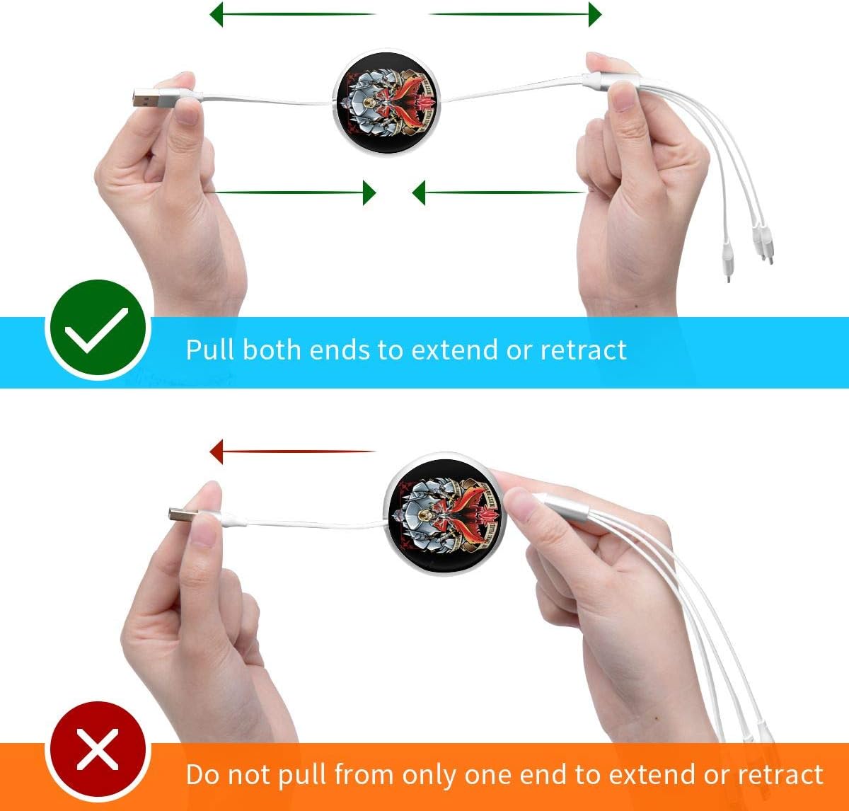 Pc Surface N C Fullmetal Alchemisti Sbrotherhood Anime Round Three In One Charging Cable Tpe Cable Aluminum Alloy Shell