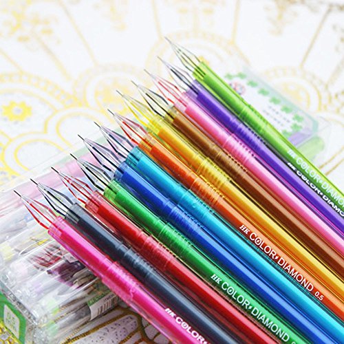 Gbell 12 Pc 0.5mm Rainbow Gel Pen Set - Cute Candy Colors Light Neutral Pens - Creative Stationery Student Gift for Girls (Colorful)