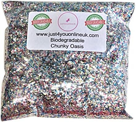 Biodegradable GLITTER Cosmetic Chunky for Face, Body, Hair, Nails Bags 15g, 25g, 50g, 75g and 100g (15 grams, Oasis)