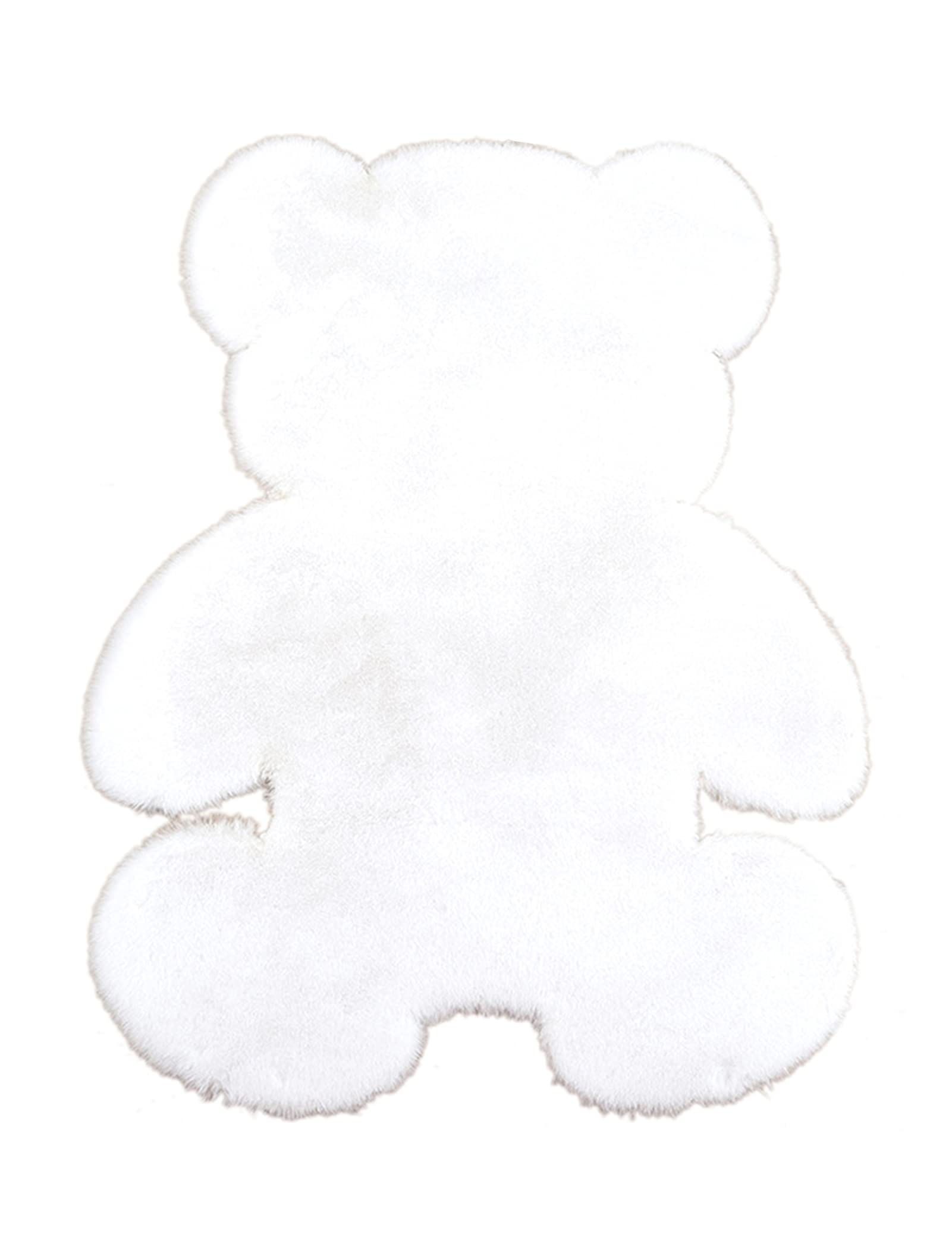 KRIPINC Bear Faux Sheepskin Rug, Animal Faux Fur Rug, White Fluffy Carpet, Kids Carpet, Anti-Skid Decor Bear Floor Mat for Living Room Bedroom Bedside, 75x105cm