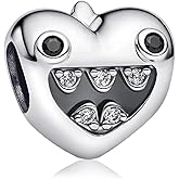 H.ZHENYUE Smiley Heart Charms for Bracelets 925 Sterling Silver Dangle Pendants Beads Jewelry for Women