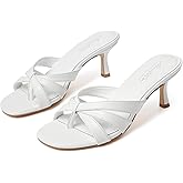 Mostrin Kitten Heels for Women Pointed Toe Vintage Mules Heels Sexy Slip on Stiletto Backless Sandals for Party Wedding Daily