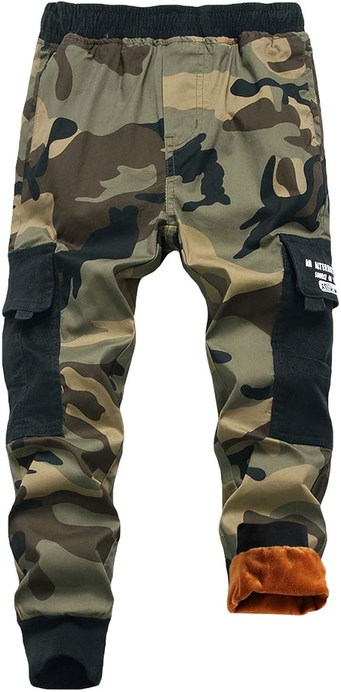 YoungSoul Pantalon Cargo Garcon Doublé Jogging Militaire Enfant