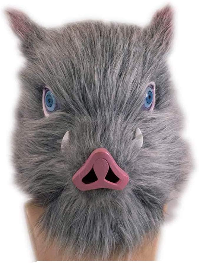 Demon Slayer Masque Hashibira Inosuke Casque en Latex Costume Cosplay