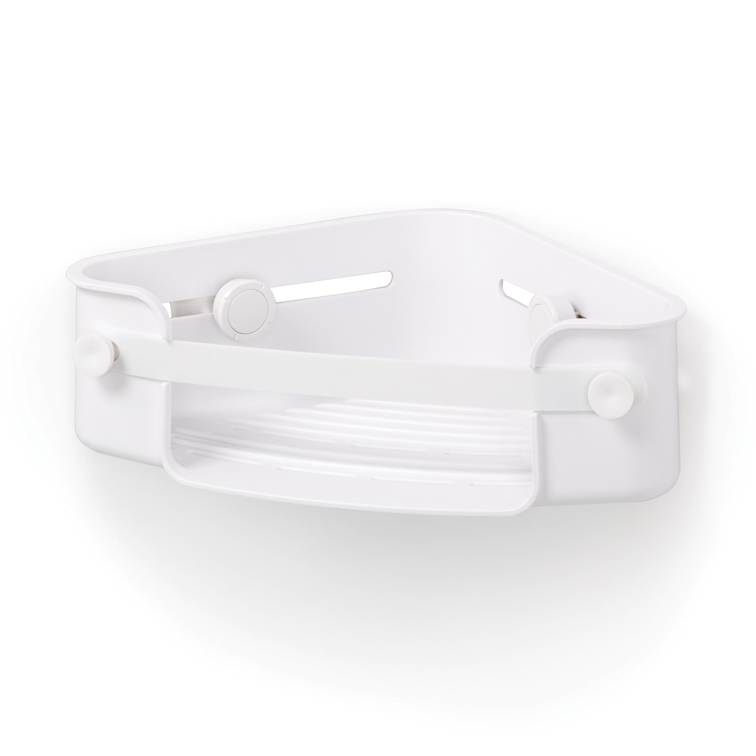 Umbra Flex Gel-Lock Corner Bin, White, 18.69 x 32.54 x 8.76 cm