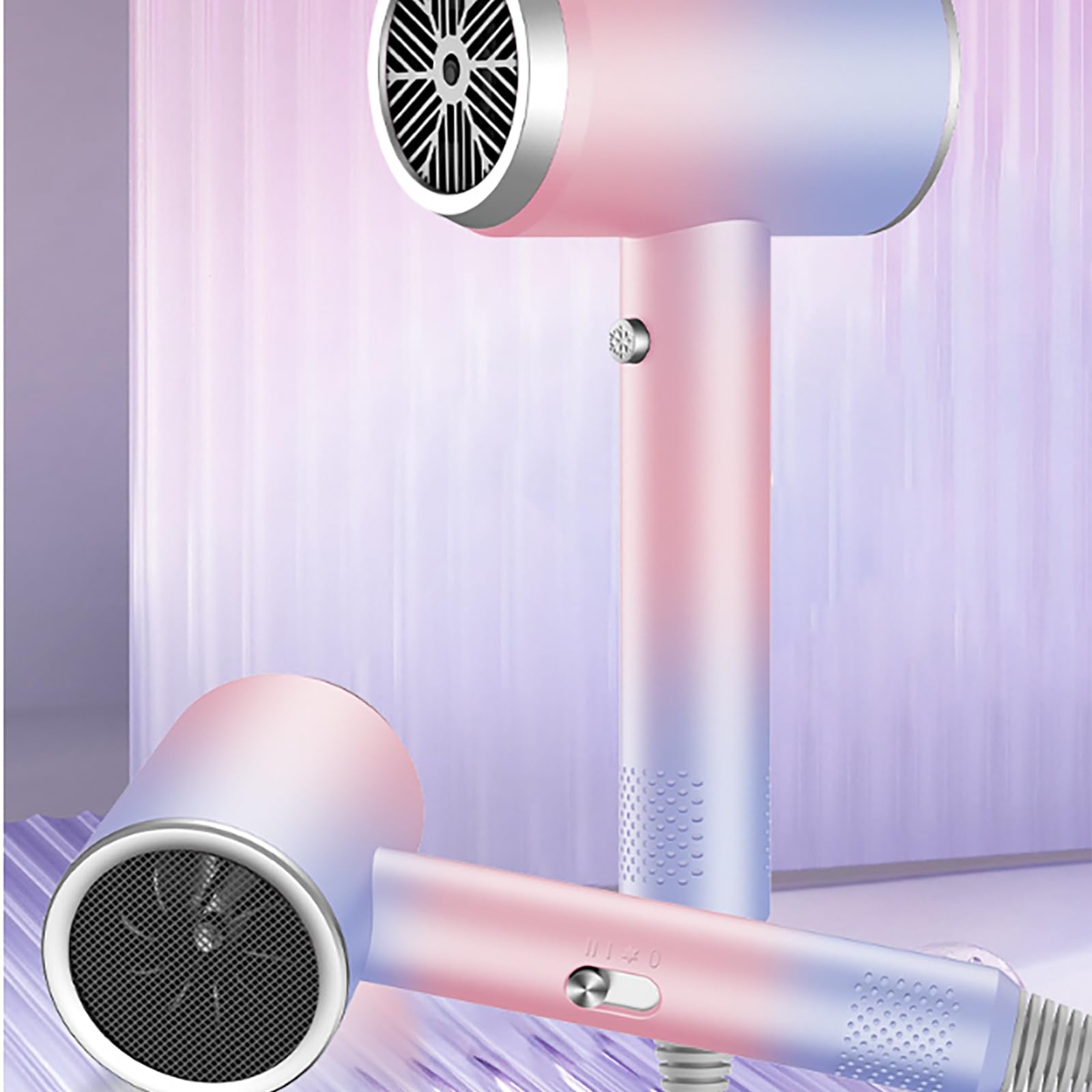 Seche Cheveux Professionnel Ionique Négatif, Portable 1250w Séchoir Cheveux, Moteur sans Balais, 3 niveaux de vitesse, Séchage Rapide, Léger et portable, 57 dB à Faible Bruit pour Famille Voyage (A)