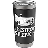 I Destroy Silence - Funny Euphonium Players Music Humor Stainless Steel Insulated Tumbler