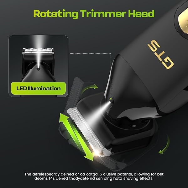 GTS PRO ELECTRIC BODY HAIR TRIMMER FOR MEN – MULTI-ANGLE CERAMIC BLADE WITH LED SCREEN & 7000RPM ADJUSTABLE SPEED, IPX6 WATERPROOF PUBIC/BALL/GROIN SHAVER KIT, USB/DOCK CHARGING, 90MIN RUNTIME, BOX