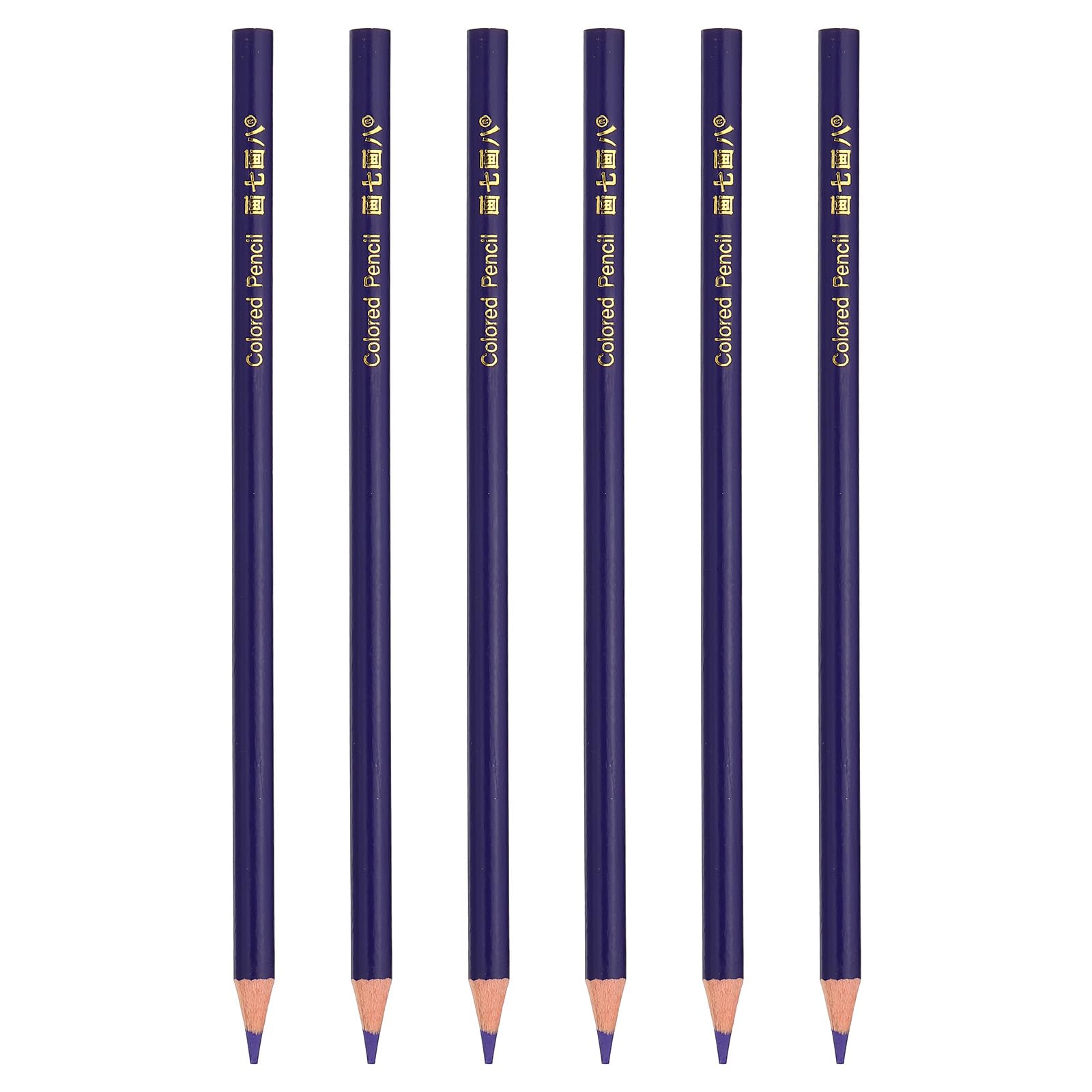 PATIKIL Blue Lotus Colored Pencils Set,6 Pcs Oil Color Pencils Wooden Coloring Drawing Pencil for Artists Art Painting