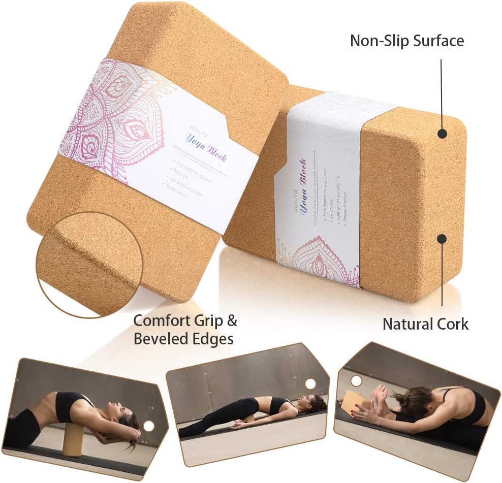 COREASANA Yoga Block Set with Yoga Strap Support Brick for Pilates Set