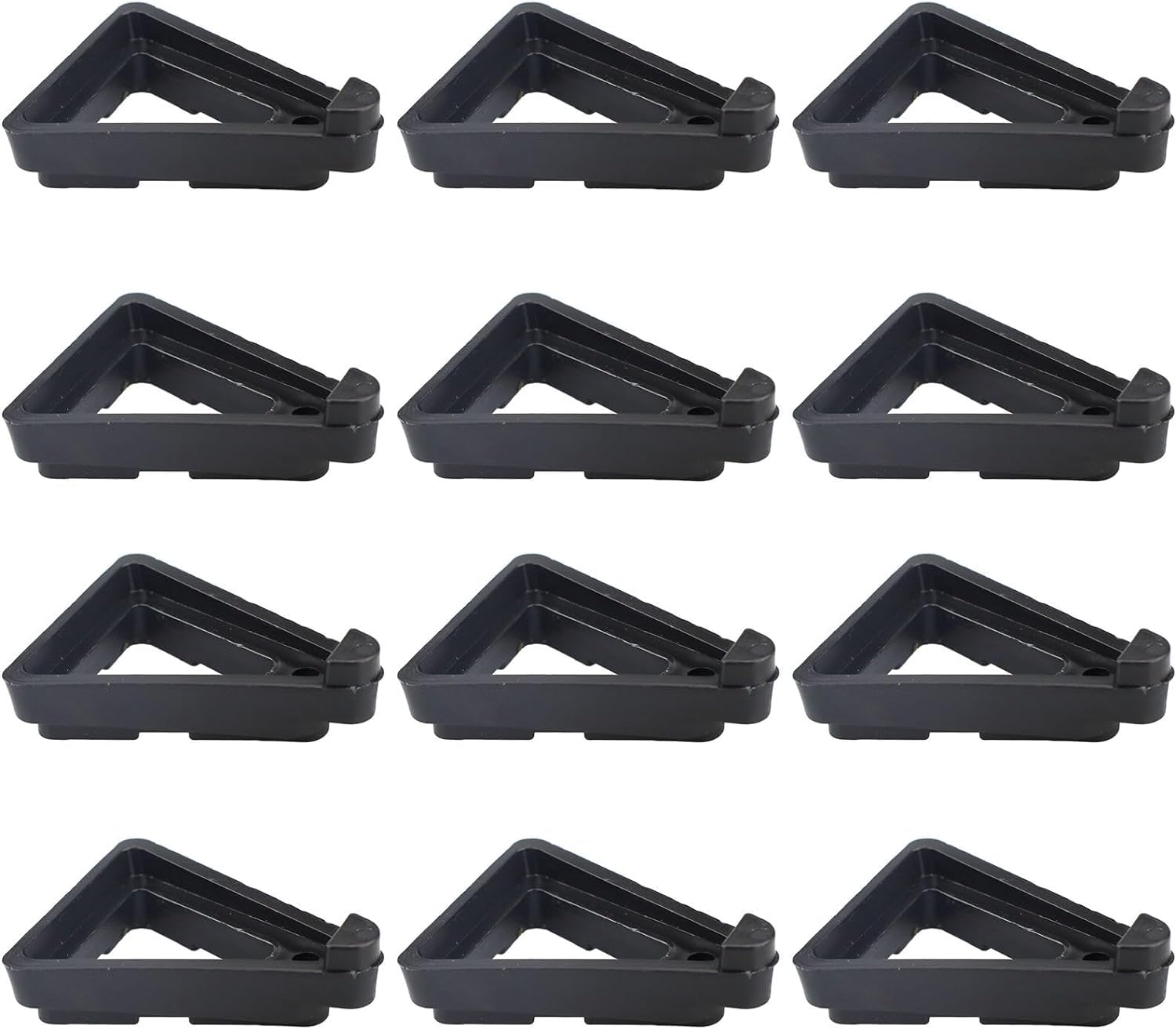 yenlk 12 Pcs Pot feet for outdoor plant pots and flowers, with a custom non-slip surface grip, Triangle Hollow Pot-Toe Black