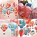 Party Supplies - Set of 5 Lot Hot Air Balloon Paper Lantern Decoration Pom Poms Pompoms Decoration Christmas Wedding Birthday Party Nursery Decoration Parties Favor Party Decor (12inch, Aqua Blue)