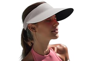 DANMY Women Wide Brimmed Non-Trace Ponytail Sunscreen Visor, Foldable Beach Sun Hat with UV Protection for Women Young Girls