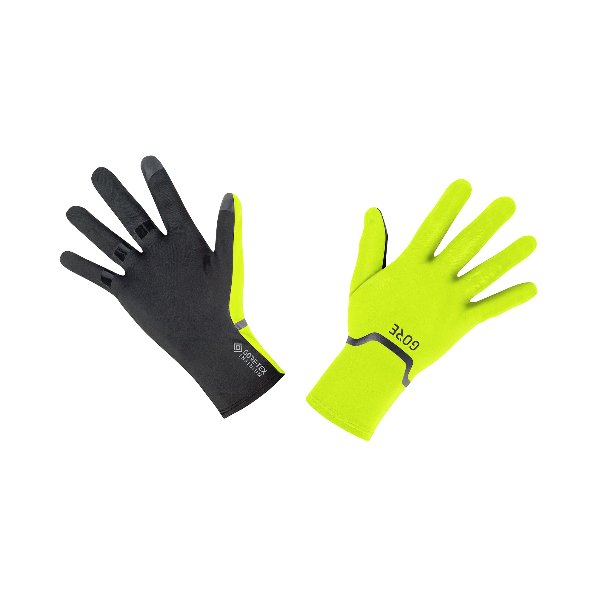 GOREWEAR M WINDSTOPPER Stretch Gloves, Neon Yellow / Black, 9