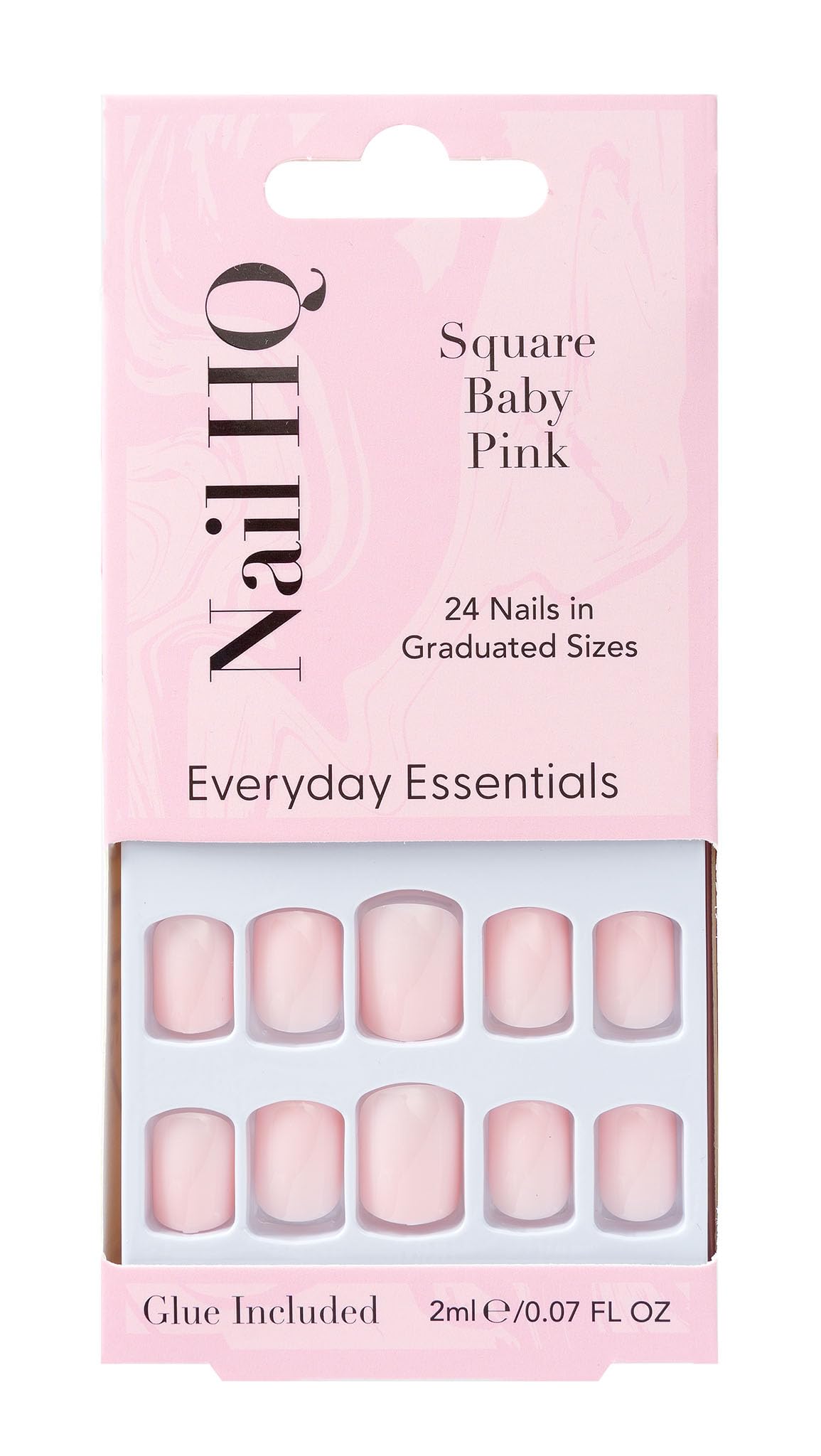 Nail HQ Press Ons – Square Baby Pink – 24 Strong, Durable False Nails with Glossy Finish for Salon-Quality Manicure at Home — image 1