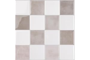 AllDecoo Peel and Stick Backsplash, New Upgrade Design 9" x9"Square Marble Tiles,3D Adhesive Premium Mosaic Tiles, Peel and Stick Tiles for Kitchen,Bathroom, Wall Tile（10-Sheet）.