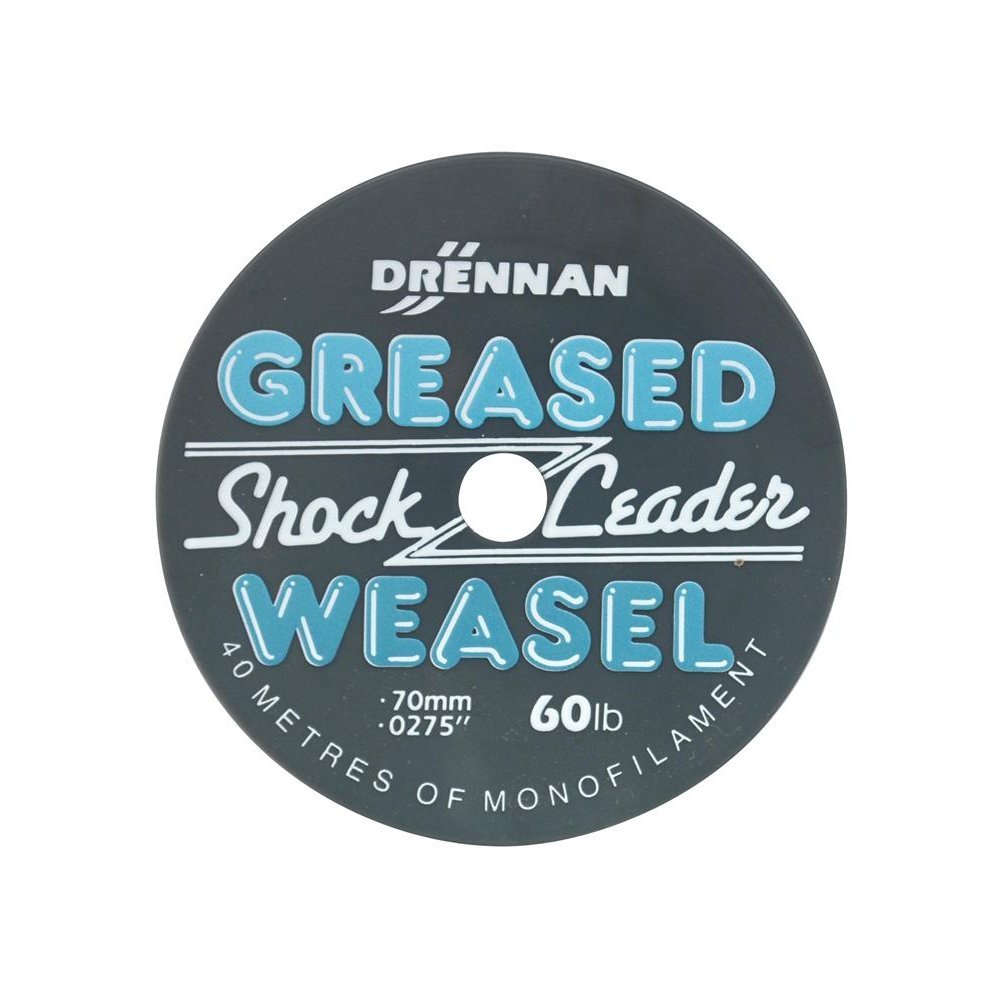 Drennan Greased Weasel Shock Leader 40m Spools: 40lb Clear
