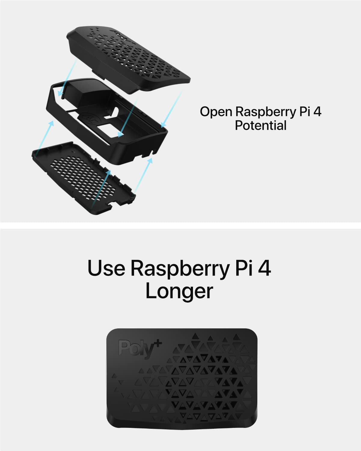 Argon Poly+ Case for Raspberry Pi 4 4GB/2GB/1GB | Heat Sink Included