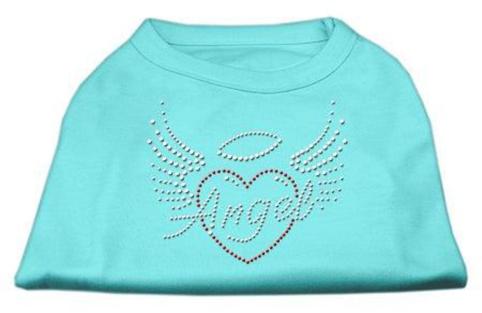 Mirage Angel Heart Rhinestone Dog Shirt, X-Large, Aqua