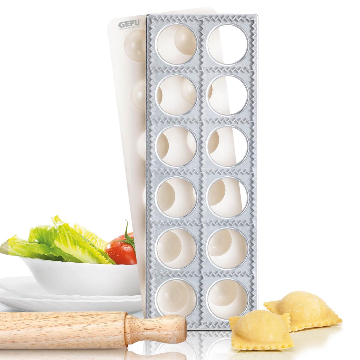 Gefu Square Ravioli Case, Silver
