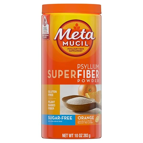 METAMUCIL PSYLLIUM SUGAR-FREE SUPER FIBER POWDER, ORANGE, 10...