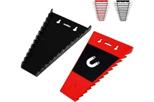 FTIHTRY 2Pack Magnetic Wrench Organizer wrench rack Tool Trays, Premium Quality Wrench Holder SAE(1/4" - 1/16") and Metric(6mm-24mm)